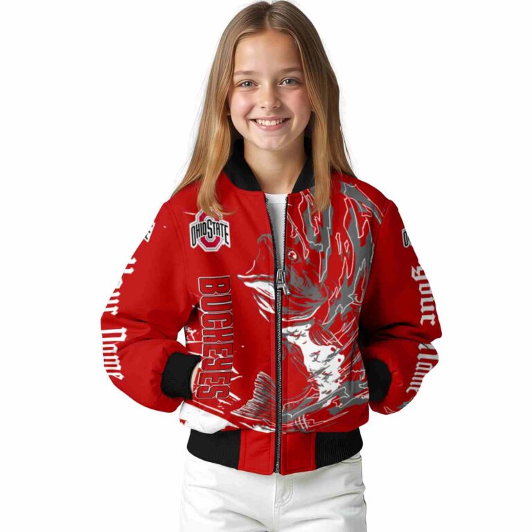 custom ohio state buckeyes fishing passion scarlet white jacket top rated