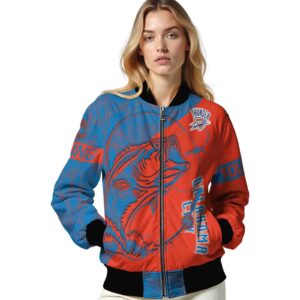 custom oklahoma city thunder fishing rod orange jacket latest model