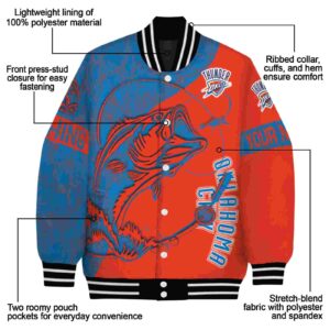 custom oklahoma city thunder fishing rod orange jacket new arrival