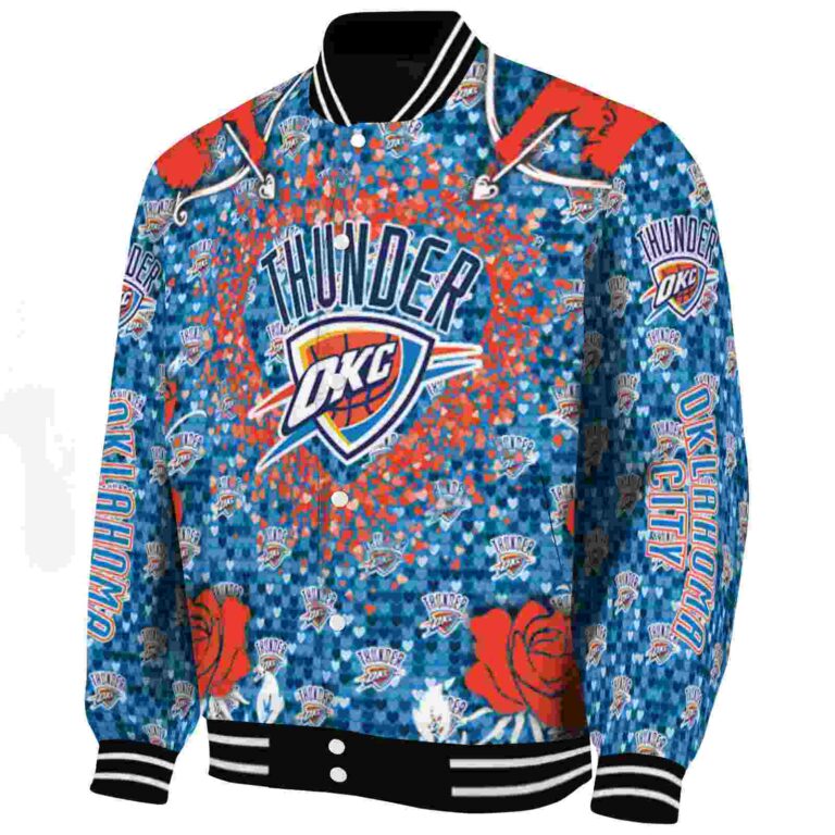 custom oklahoma city thunder heart explosion blue jacket best selling