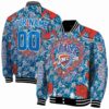 custom oklahoma city thunder heart explosion blue jacket fashion forward