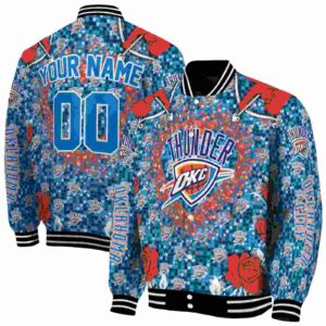 custom oklahoma city thunder heart explosion blue jacket fashion forward