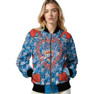 custom oklahoma city thunder heart explosion blue jacket latest model