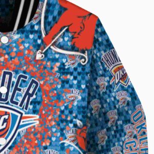 custom oklahoma city thunder heart explosion blue jacket premium grade
