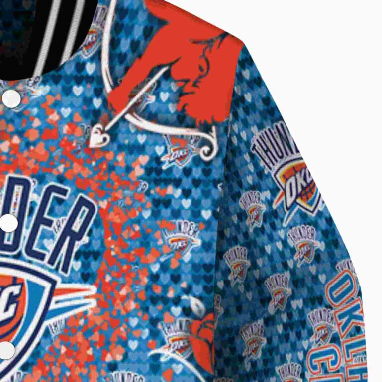 custom oklahoma city thunder heart explosion blue jacket premium grade
