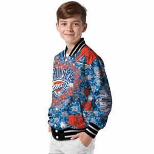 custom oklahoma city thunder heart explosion blue jacket trendy