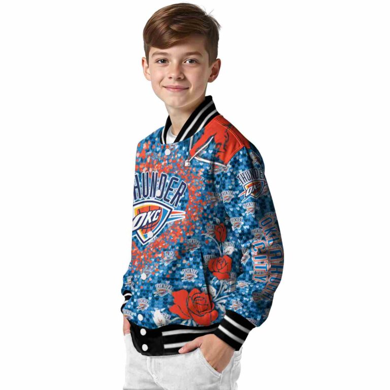 custom oklahoma city thunder heart explosion blue jacket trendy