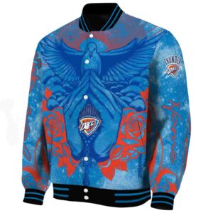 custom oklahoma city thunder praying hands blue jacket best selling