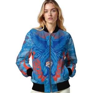 custom oklahoma city thunder praying hands blue jacket latest model