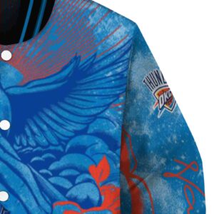custom oklahoma city thunder praying hands blue jacket premium grade