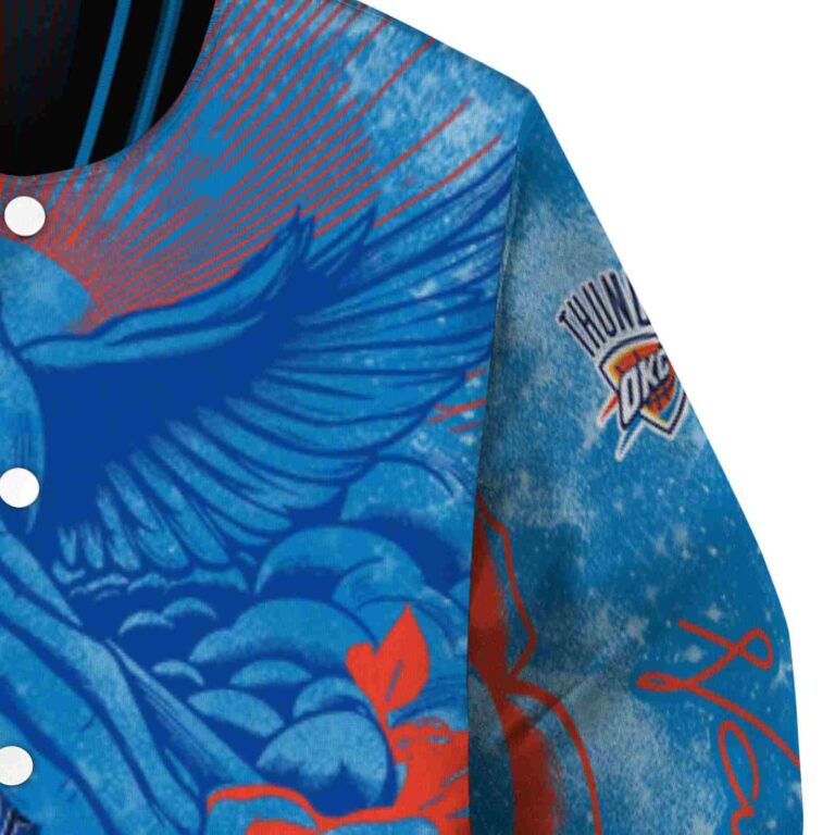 custom oklahoma city thunder praying hands blue jacket premium grade