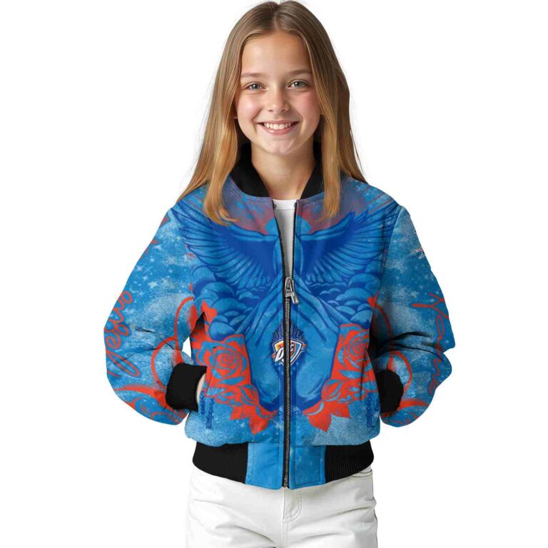 custom oklahoma city thunder praying hands blue jacket top rated