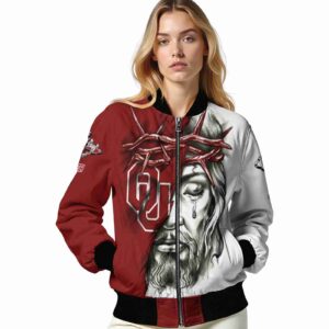 custom oklahoma sooners jesus tears crimson white jacket latest model