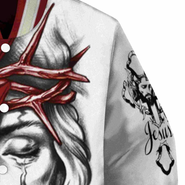 custom oklahoma sooners jesus tears crimson white jacket premium grade