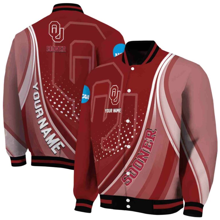 custom oklahoma sooners wave patterns crimson jacket fashion forward