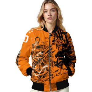 custom oklahoma state cowboys fishing art orange jacket latest model