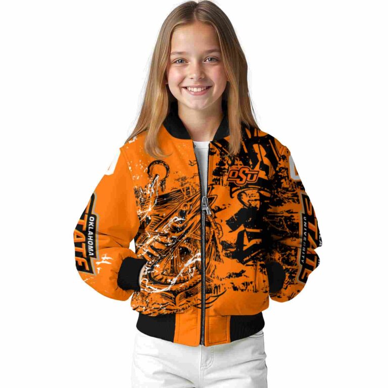 custom oklahoma state cowboys fishing art orange jacket top rated