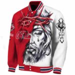 custom ole miss rebels jesus tears red white jacket best selling