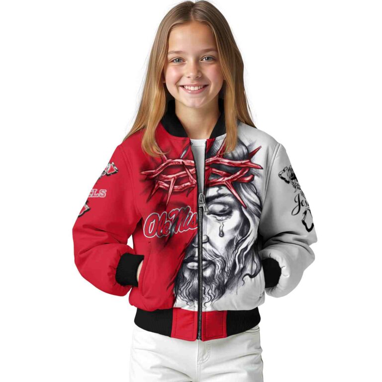 custom ole miss rebels jesus tears red white jacket top rated
