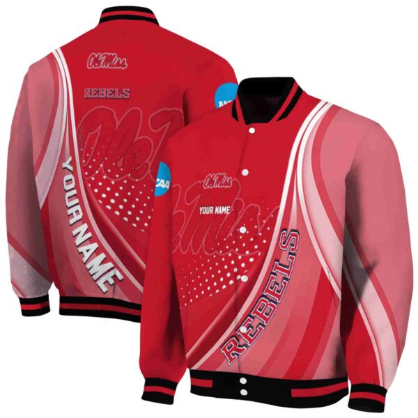 custom ole miss rebels wave patterns red jacket fashion forward
