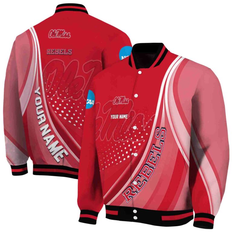 custom ole miss rebels wave patterns red jacket fashion forward