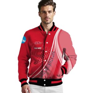 custom ole miss rebels wave patterns red jacket high quality