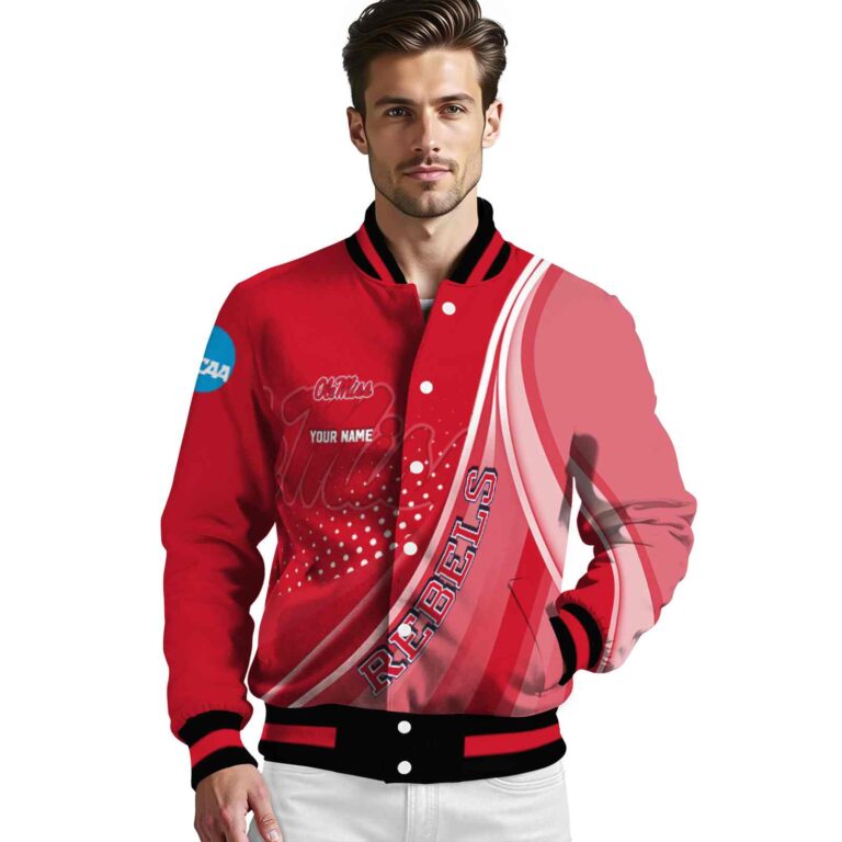 custom ole miss rebels wave patterns red jacket high quality