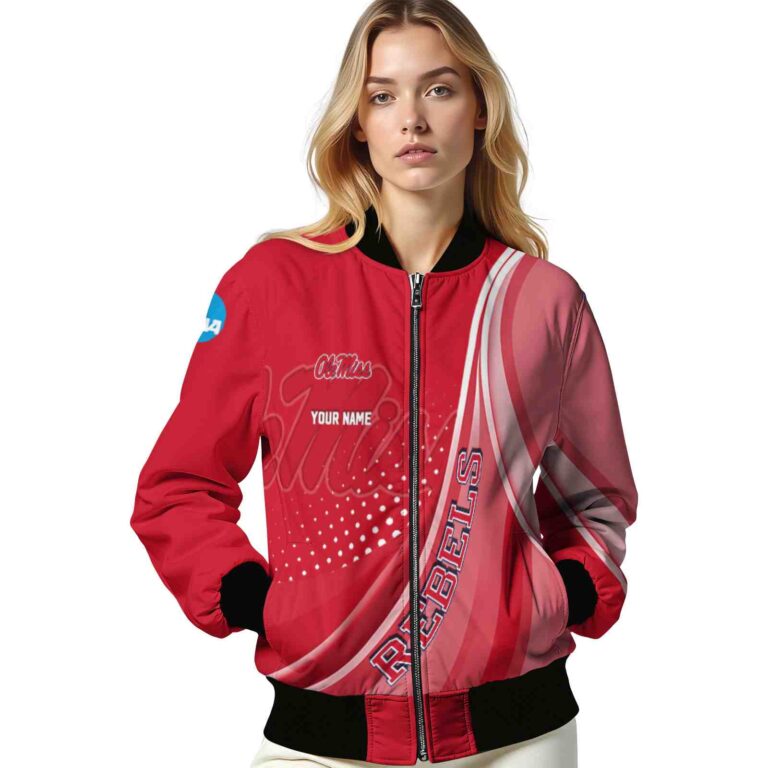 custom ole miss rebels wave patterns red jacket latest model