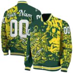 custom oregon ducks fishing art green jacket best selling