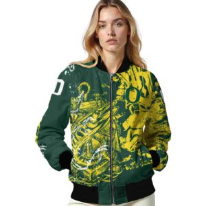 custom oregon ducks fishing art green jacket latest model