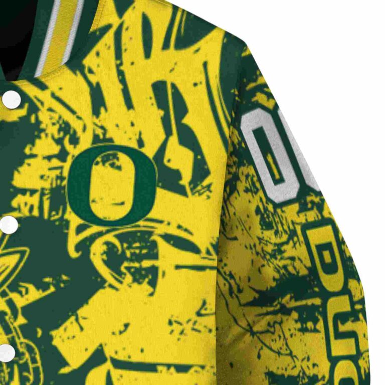 custom oregon ducks fishing art green jacket premium grade