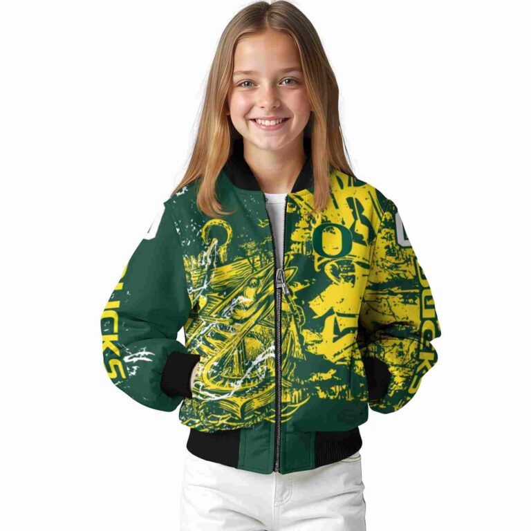 custom oregon ducks fishing art green jacket top rated