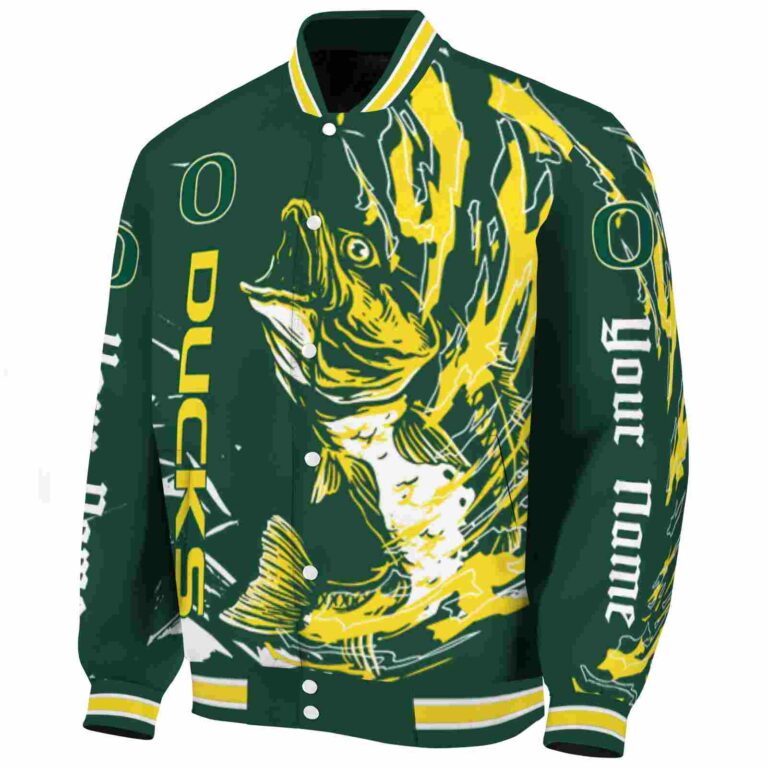 custom oregon ducks fishing passion green white jacket best selling