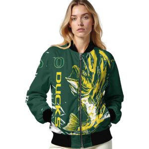 custom oregon ducks fishing passion green white jacket latest model
