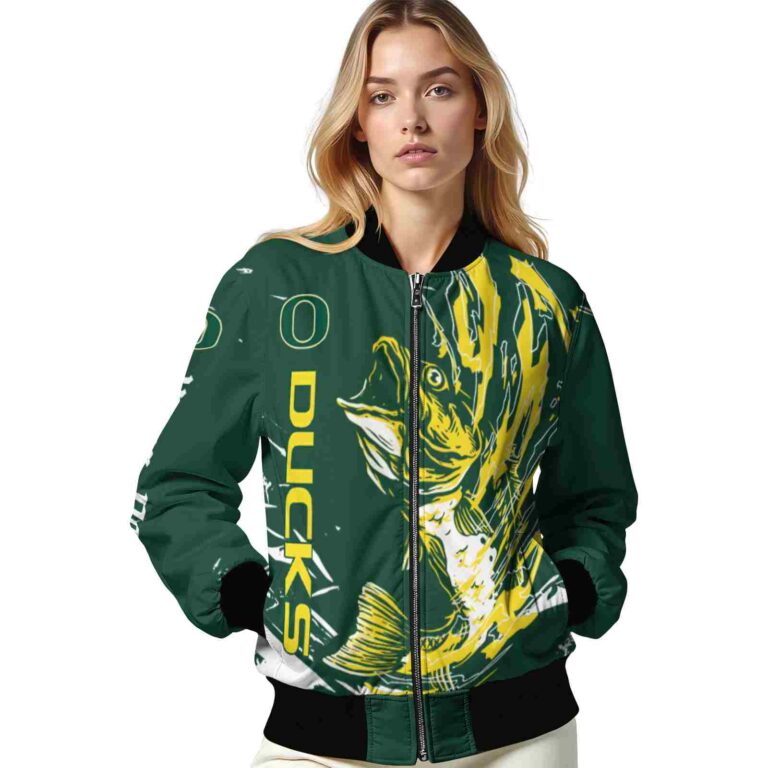 custom oregon ducks fishing passion green white jacket latest model