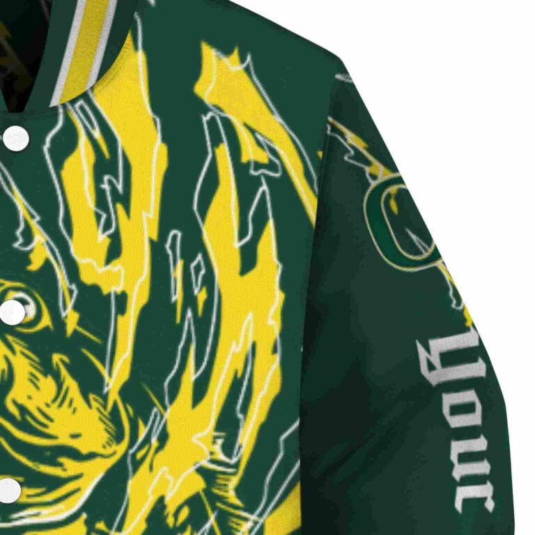 custom oregon ducks fishing passion green white jacket premium grade