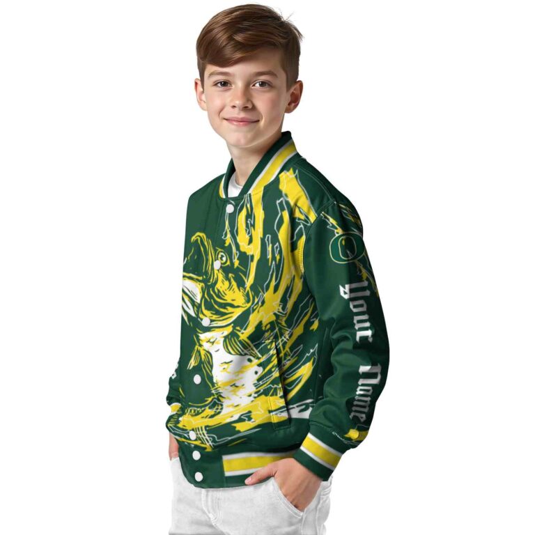 custom oregon ducks fishing passion green white jacket trendy