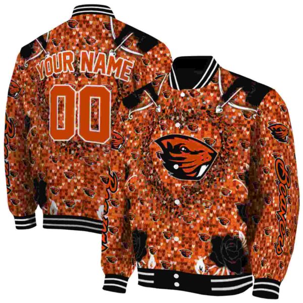 custom oregon state beavers heart explosion orange jacket fashion forward