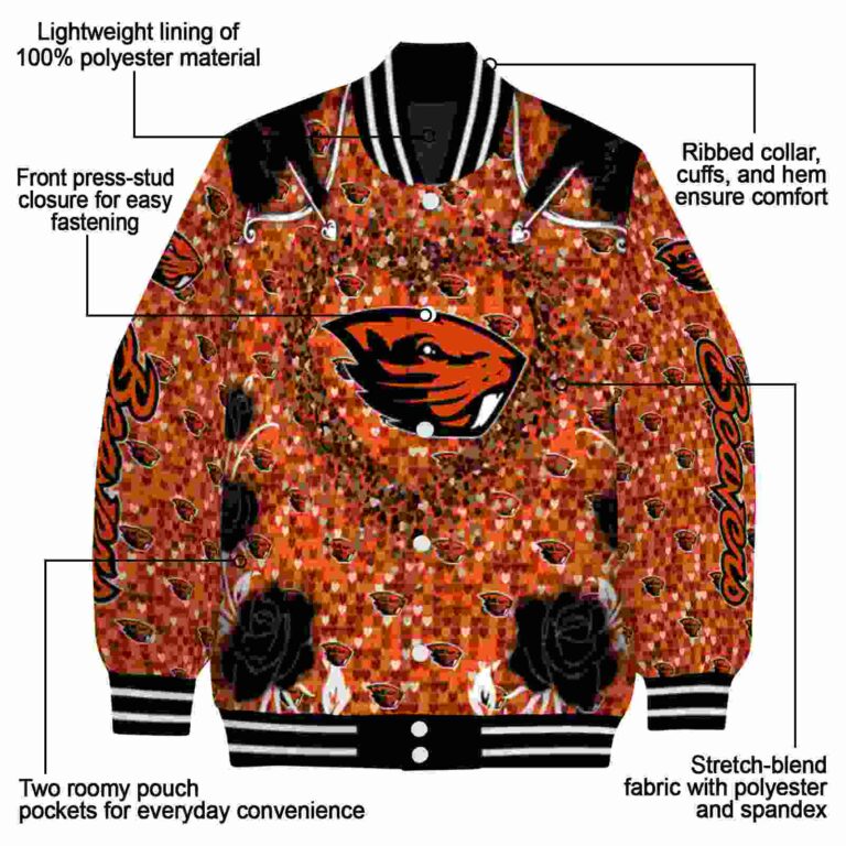 custom oregon state beavers heart explosion orange jacket new arrival