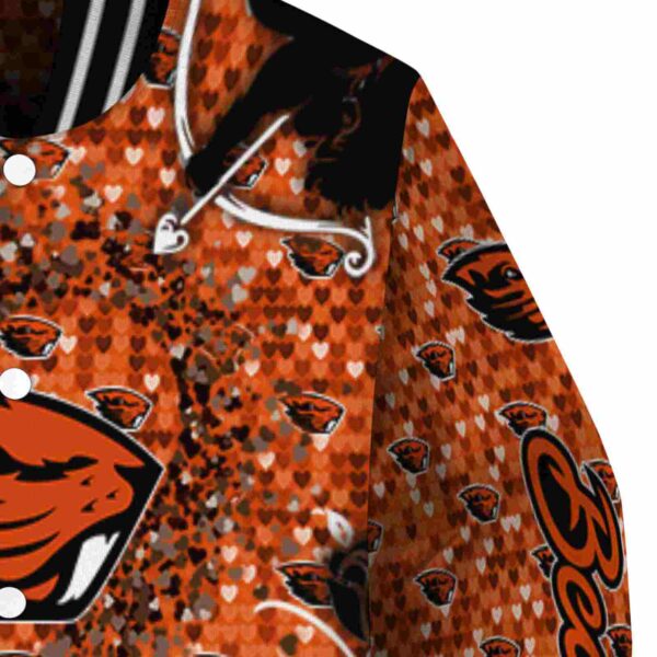 custom oregon state beavers heart explosion orange jacket premium grade