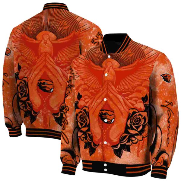 custom oregon state beavers praying hands orange jacket fashion forward