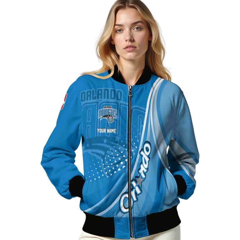 custom orlando magic wave patterns blue jacket latest model