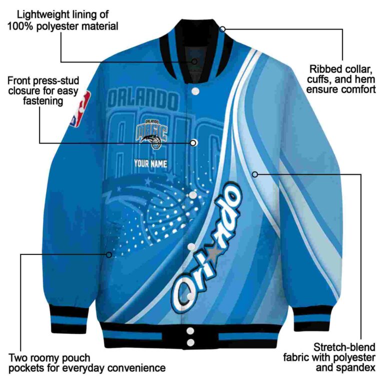 custom orlando magic wave patterns blue jacket new arrival