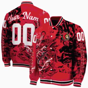 custom ottawa senators fishing art red jacket fashion forward