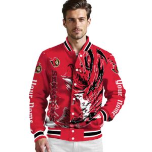 custom ottawa senators fishing passion red white jacket high quality