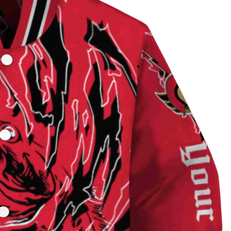 custom ottawa senators fishing passion red white jacket premium grade