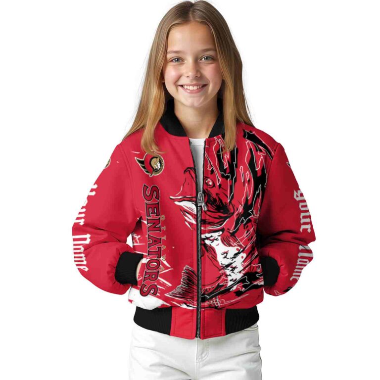 custom ottawa senators fishing passion red white jacket top rated