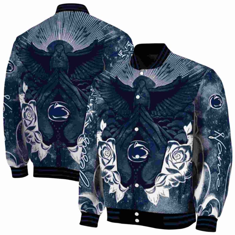 custom penn state nittany lions praying hands blue jacket fashion forward