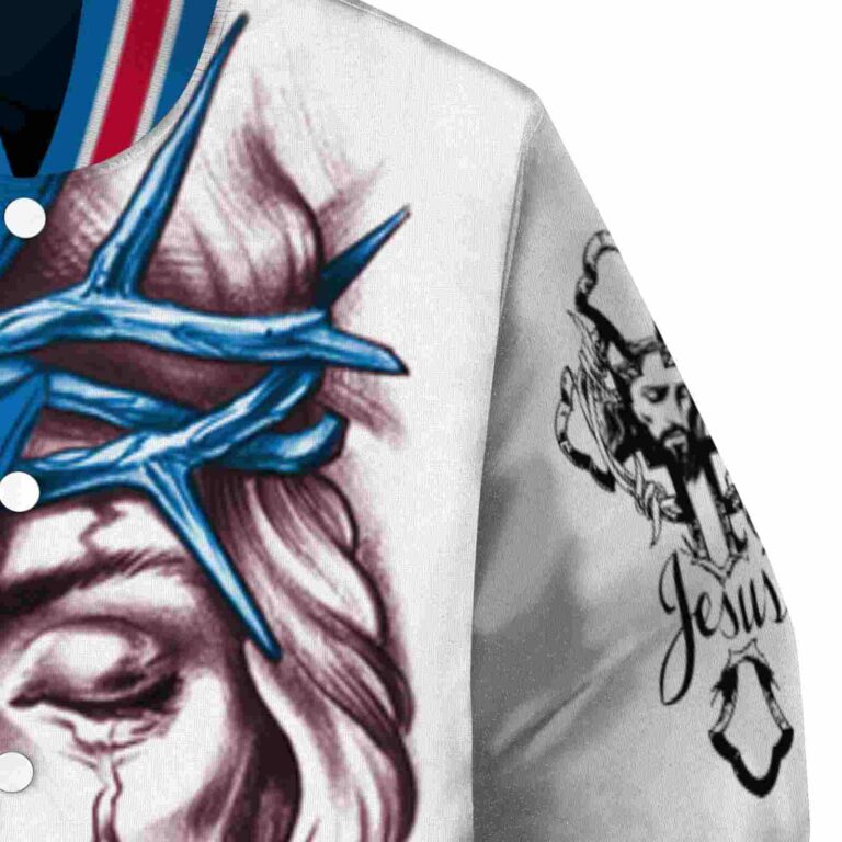 custom philadelphia 76ers jesus tears blue white jacket premium grade