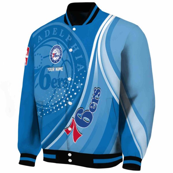 custom philadelphia 76ers wave patterns blue jacket best selling